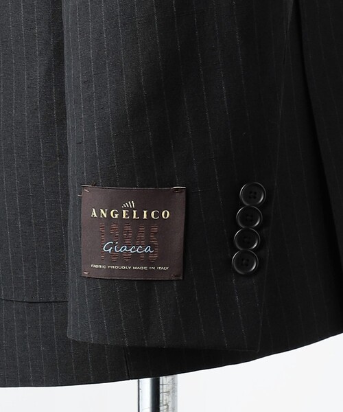 UNITED ARROWS(ユナイテッドアローズ)の「ANGELICO チョークストライプ ダブル 4ボタン テーラードジャケット R-MODEL(テーラードジャケット・メンズ・ブラック・46/48/52)」の9枚目の写真
