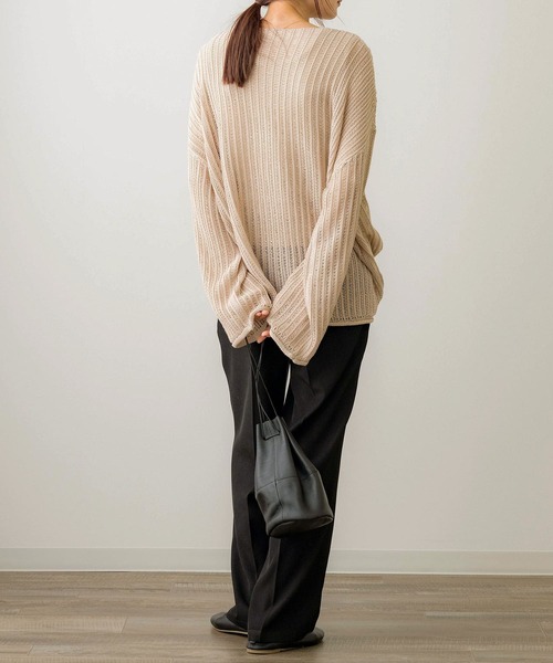 NOAHL(ノアル)の「【NOAHL】はしご編みレースアップニットプルオーバー(ニット/セーター・レディース・ブラウン系/アイボリー/ベージュ/ブルー系・FREE)」の12枚目の写真