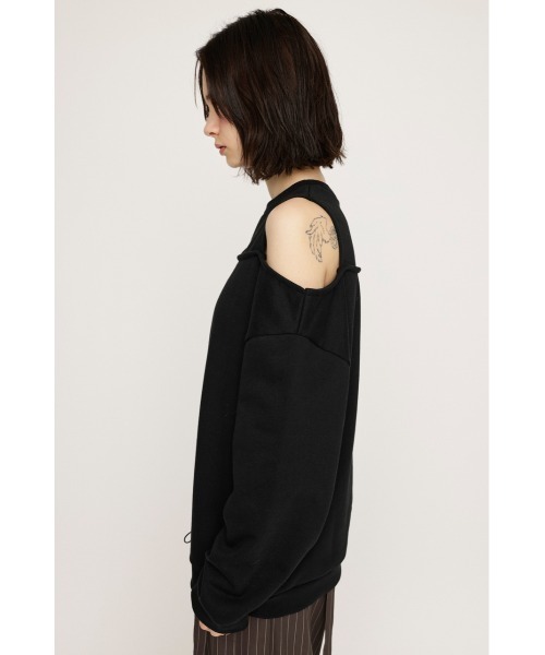 SLY（スライ）の「OPEN SHOULDER SW TOPS オープンショルダー スウェット トップス トレーナー（スウェット・レディース・杢グレー/ブラック/ネイビー・FREE）」の8枚目の写真