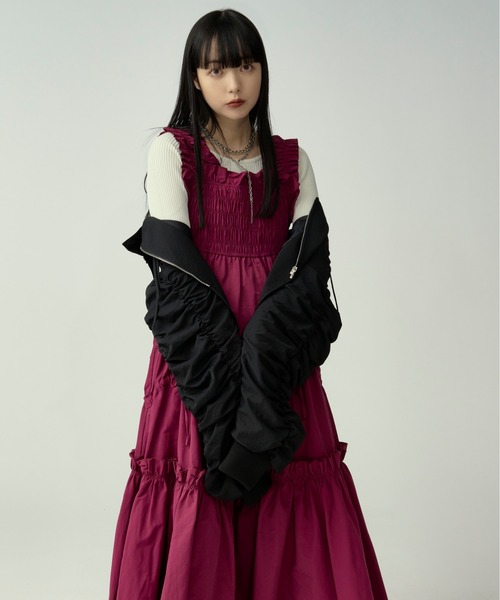 Ezick（エジック）の「volume sleeve mode MA1（ブルゾン・レディース・ブラック/グレー・FREE）」の7枚目の写真