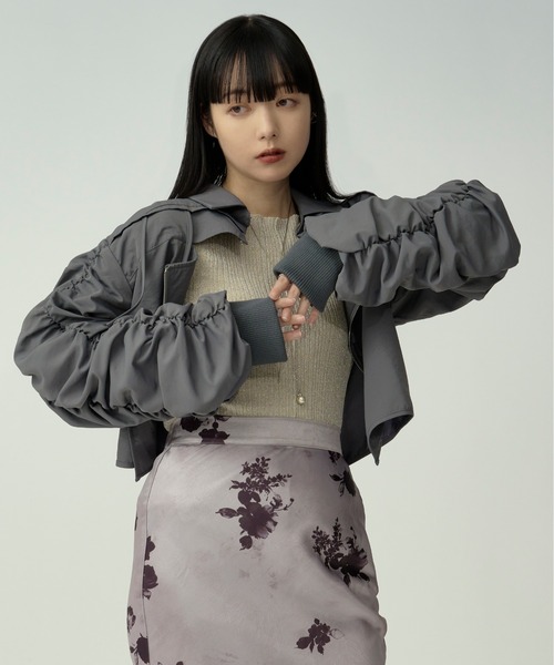 Ezick（エジック）の「volume sleeve mode MA1（ブルゾン・レディース・ブラック/グレー・FREE）」の16枚目の写真