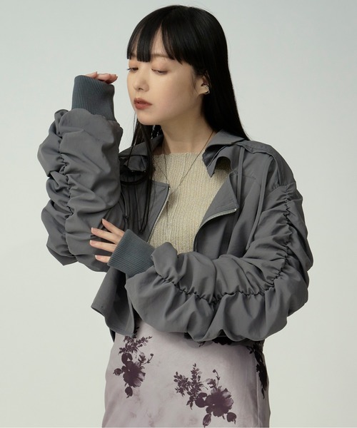 Ezick（エジック）の「volume sleeve mode MA1（ブルゾン・レディース・ブラック/グレー・FREE）」の17枚目の写真