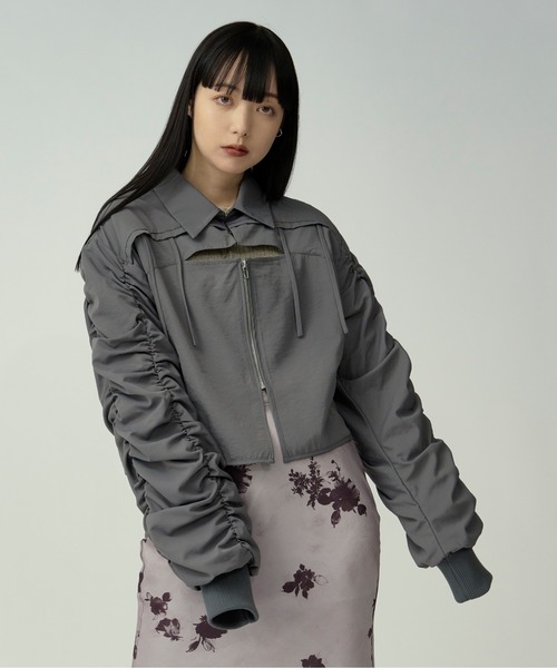 Ezick（エジック）の「volume sleeve mode MA1（ブルゾン・レディース・ブラック/グレー・FREE）」の12枚目の写真