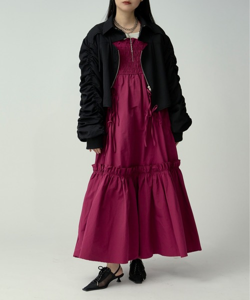 Ezick（エジック）の「volume sleeve mode MA1（ブルゾン・レディース・ブラック/グレー・FREE）」の8枚目の写真