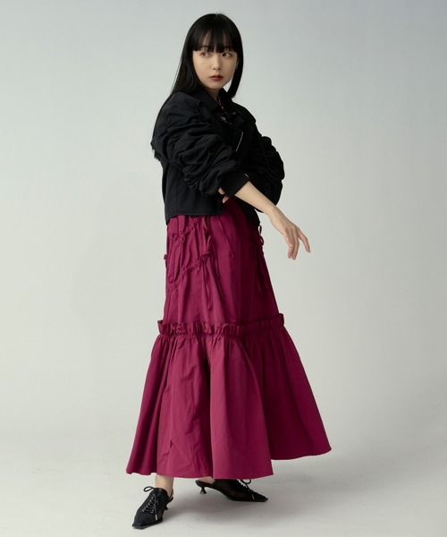 Ezick（エジック）の「volume sleeve mode MA1（ブルゾン・レディース・ブラック/グレー・FREE）」の9枚目の写真