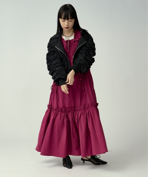 Ezick（エジック）の「volume sleeve mode MA1（ブルゾン・レディース・ブラック/グレー・FREE）」の10枚目の写真