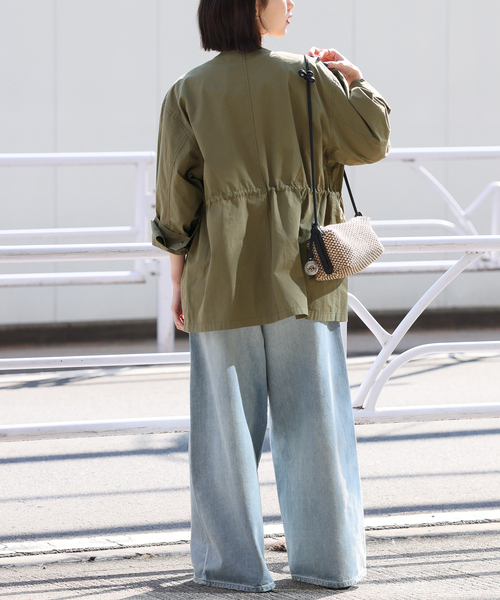 JOURNAL STANDARD relume（ジャーナルスタンダード　レリューム）の「コットンブロードノーカラーM65（ミリタリージャケット・レディース・カーキ/アイボリー・FREE）」の15枚目の写真