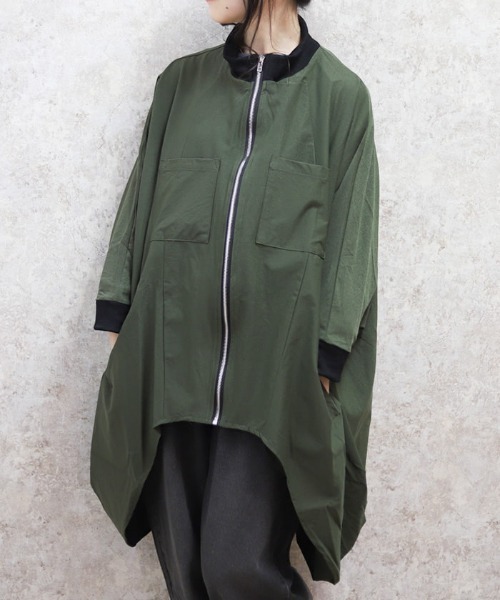 axes femme（アクシーズファム）の「ロングテールブルゾン（その他アウター・レディース・キナリ/カーキ/ブラック・FREE）」の3枚目の写真