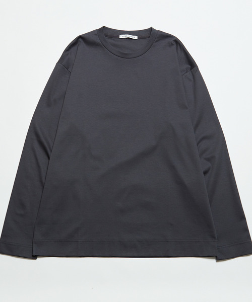 MEN'S MELROSE（メンズメルローズ）の「マーセライズドスムースクルーネックロングスリーブTシャツ（Tシャツ/カットソー・メンズ・チャコールグレー/ベージュ/ホワイト・3/4/2）」の8枚目の写真