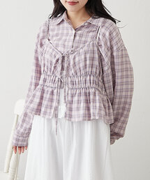 w closet | 【2SETアイテム】ビスチェ付チェックシャツ(シャツ/ブラウス)