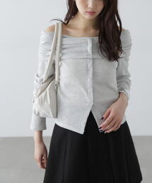 FREE'S MART | ◆ボーダーオフショル前スリットカットソー(Tシャツ/カットソー)