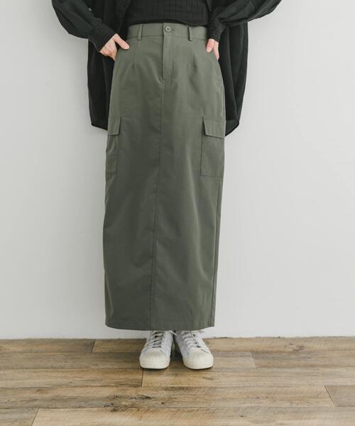 ITEMS URBANRESEARCH（アイテムズ アーバンリサーチ）の「アウトポケットロングスカート（スカート・レディース・ベージュ/ブラック/カーキ・FREE）」の3枚目の写真