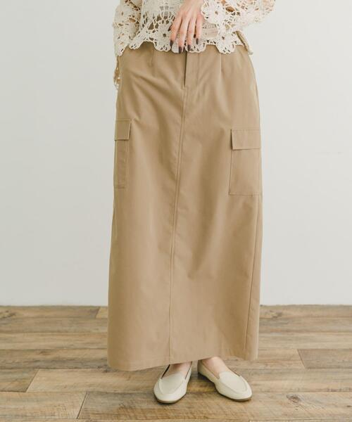 ITEMS URBANRESEARCH（アイテムズ アーバンリサーチ）の「アウトポケットロングスカート（スカート・レディース・ベージュ/ブラック/カーキ・FREE）」の4枚目の写真