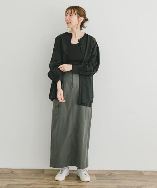 ITEMS URBANRESEARCH（アイテムズ アーバンリサーチ）の「アウトポケットロングスカート（スカート・レディース・ベージュ/ブラック/カーキ・FREE）」の17枚目の写真