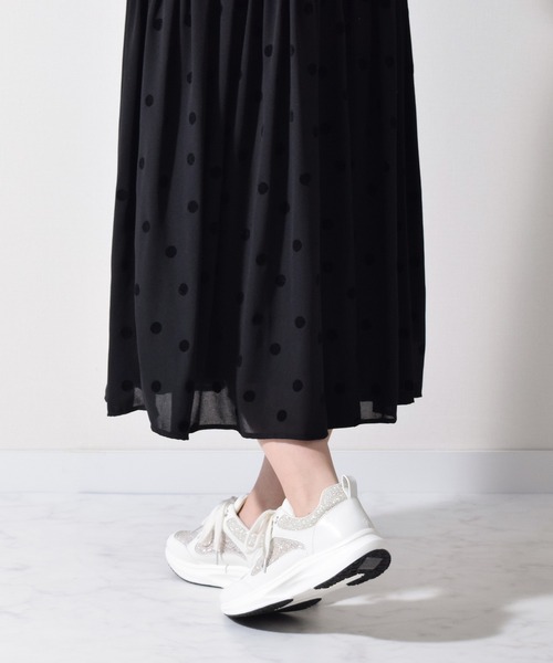 Bridget Birkin(ブリジットバーキン)の「【Bridget Birkin】ラメレーススニーカー(555046)(スニーカー・レディース・ホワイト/ベージュ/グレー・LL/M/L/S)」の11枚目の写真