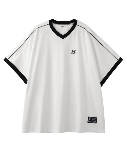 X-girl（エックスガール）の「STRIPED SLEEVE BIG TEE DRESS（ワンピース・レディース・ホワイト/ブラック/ブラウン・M/S）」の13枚目の写真