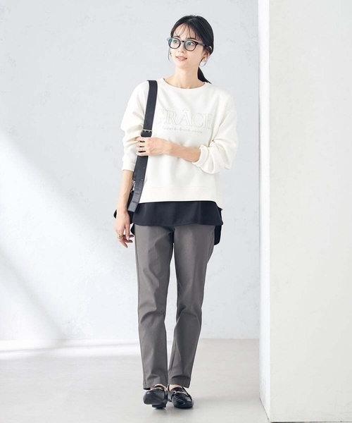 a.v.v（アーヴェヴェ）の「大人のロゴクロップドダンボールスウェット（スウェット・レディース・ミント/ホワイト・38/40/36）」の12枚目の写真