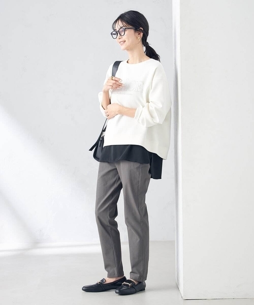 a.v.v（アーヴェヴェ）の「大人のロゴクロップドダンボールスウェット（スウェット・レディース・ミント/ホワイト・38/40/36）」の13枚目の写真