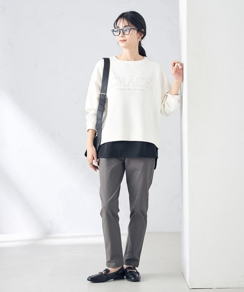 a.v.v（アーヴェヴェ）の「大人のロゴクロップドダンボールスウェット（スウェット・レディース・ミント/ホワイト・38/40/36）」の15枚目の写真