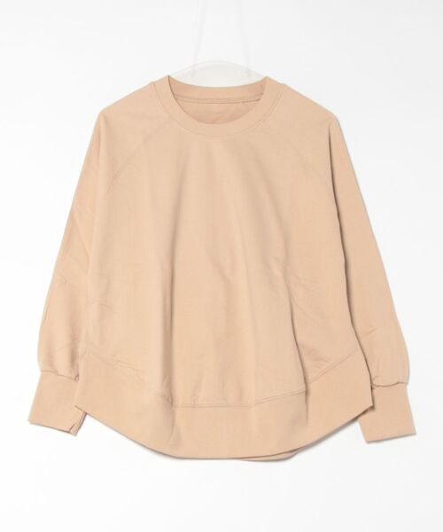 Q（キュー）の「ラグランスリーブスウェット（スウェット・レディース・ベージュ/エメラルド/オレンジ・MEDIUM）」の4枚目の写真