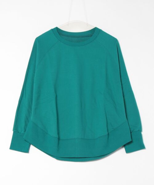 Q（キュー）の「ラグランスリーブスウェット（スウェット・レディース・ベージュ/エメラルド/オレンジ・MEDIUM）」の5枚目の写真