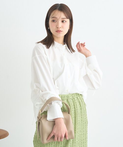 earth music&ecology（アースミュージックアンドエコロジー）の「バックドロストオーバーシャツ（シャツ/ブラウス・レディース・グリーン系その他3/ブルー系その他6/オフホワイト/ブルー・FREE）」の17枚目の写真