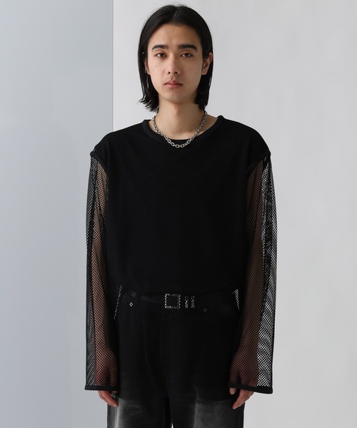 OVERメッシュカットプルオーバー(HARE) HARE tシャツ OVERメッシュカットプルオーバー(HARE) メンズ