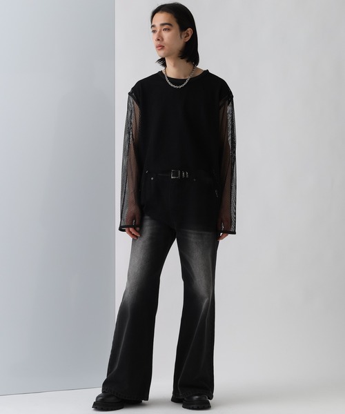 HARE（ハレ）の「OVERメッシュカットプルオーバー(HARE)（Tシャツ/カットソー・メンズ・ブラック/レッド/パープル/ホワイト・FREE）」の7枚目の写真