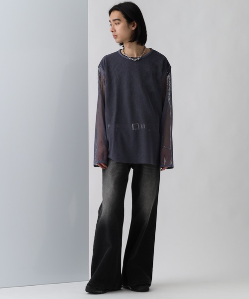 OVERメッシュカットプルオーバー(HARE) HARE tシャツ OVERメッシュカットプルオーバー(HARE) メンズ