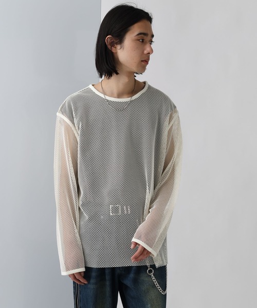 HARE（ハレ）の「OVERメッシュカットプルオーバー(HARE)（Tシャツ/カットソー・メンズ・ブラック/レッド/パープル/ホワイト・FREE）」の19枚目の写真