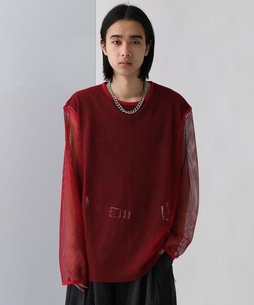 HARE（ハレ）の「OVERメッシュカットプルオーバー(HARE)（Tシャツ/カットソー・メンズ・ブラック/レッド/パープル/ホワイト・FREE）」の22枚目の写真