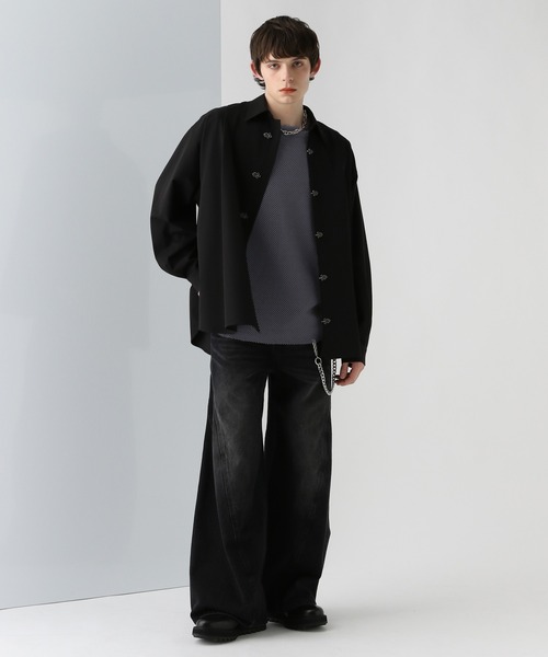 HARE（ハレ）の「OVERメッシュカットプルオーバー(HARE)（Tシャツ/カットソー・メンズ・ブラック/レッド/パープル/ホワイト・FREE）」の11枚目の写真