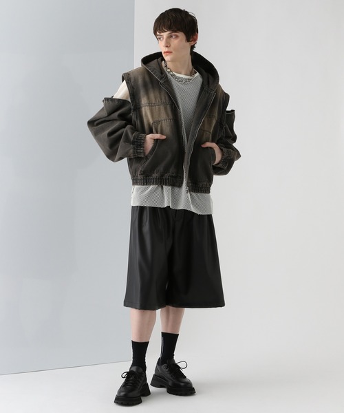 HARE（ハレ）の「OVERメッシュカットプルオーバー(HARE)（Tシャツ/カットソー・メンズ・ブラック/レッド/パープル/ホワイト・FREE）」の8枚目の写真