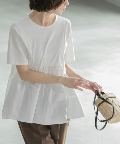 OPAQUE.CLIP（オペークドットクリップ）の「ペプラムドッキングカットソー【洗濯機洗い可】（Tシャツ/カットソー・レディース・ブラック/ブラウン系その他/チャコールグレー/ホワイト・36/38/40/34/42）」の10枚目の写真