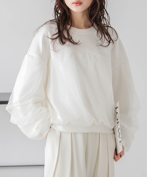 セール】チュールレイヤードプルオーバー（Tシャツ/カットソー