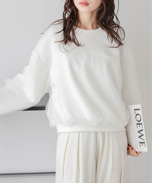 大人女性の セール】チュールレイヤードプルオーバー（Tシャツ/カットソー トップス