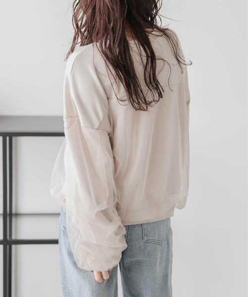 AMELY(エミリー)の「チュールレイヤードプルオーバー(Tシャツ/カットソー・レディース・ホワイト/ベージュ/ブラック・フリー)」の17枚目の写真