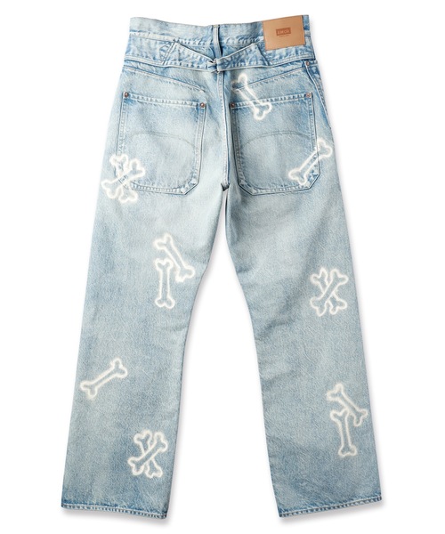 amok（アモク）の「HAND PAINTING DENIM PANTS（デニムパンツ・メンズ・ライトインディゴブルー/インディゴブルー・S/M/L）」の9枚目の写真