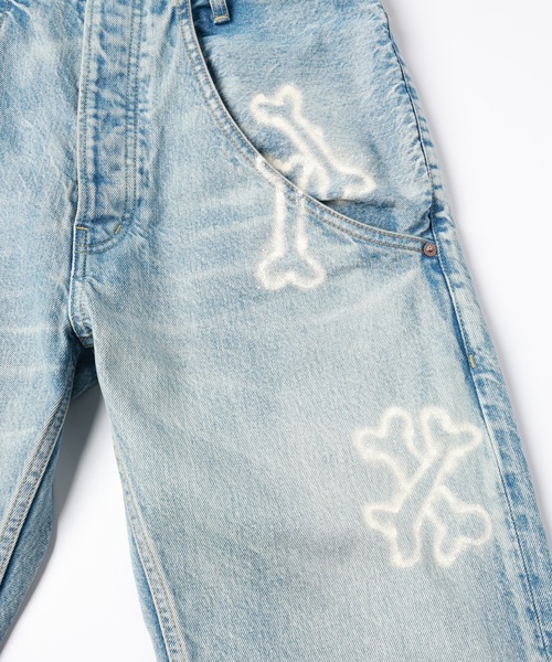 amok（アモク）の「HAND PAINTING DENIM PANTS（デニムパンツ・メンズ・ライトインディゴブルー/インディゴブルー・S/M/L）」の11枚目の写真