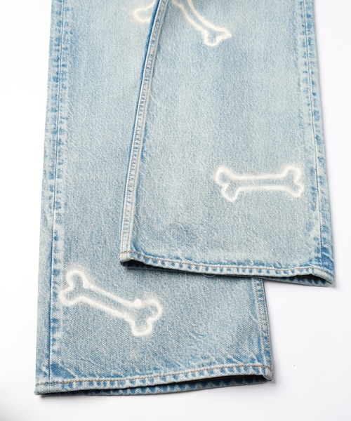amok（アモク）の「HAND PAINTING DENIM PANTS（デニムパンツ・メンズ・ライトインディゴブルー/インディゴブルー・S/M/L）」の12枚目の写真
