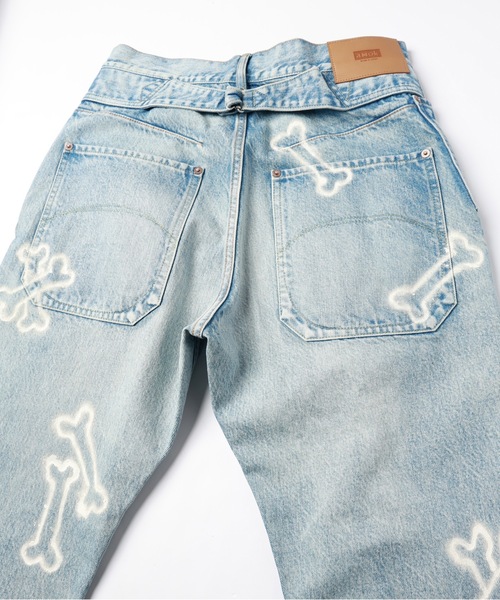 amok（アモク）の「HAND PAINTING DENIM PANTS（デニムパンツ・メンズ・ライトインディゴブルー/インディゴブルー・S/M/L）」の13枚目の写真