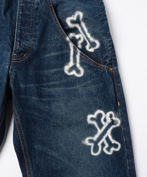 amok（アモク）の「HAND PAINTING DENIM PANTS（デニムパンツ・メンズ・ライトインディゴブルー/インディゴブルー・S/M/L）」の16枚目の写真