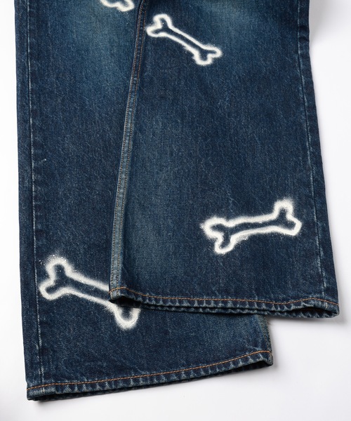 amok（アモク）の「HAND PAINTING DENIM PANTS（デニムパンツ・メンズ・ライトインディゴブルー/インディゴブルー・S/M/L）」の17枚目の写真