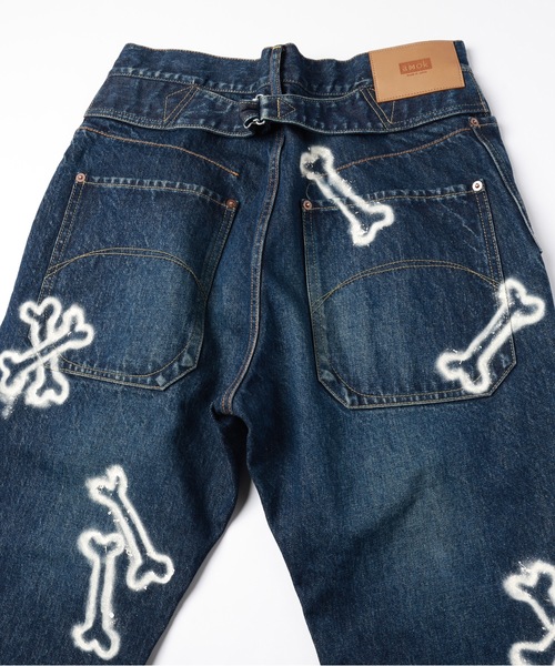 amok（アモク）の「HAND PAINTING DENIM PANTS（デニムパンツ・メンズ・ライトインディゴブルー/インディゴブルー・S/M/L）」の18枚目の写真