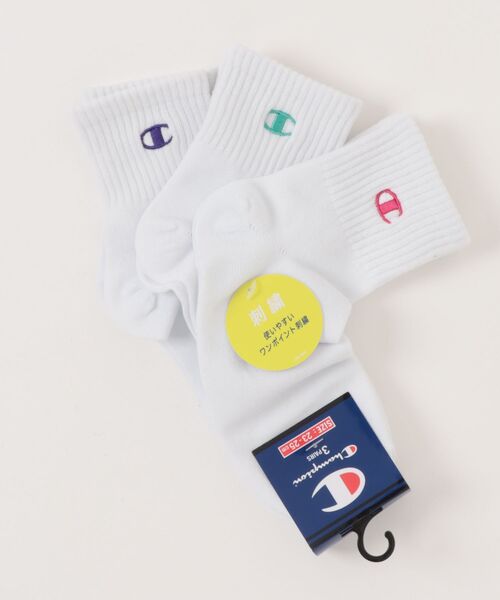 Champion(チャンピオン)の「CHAMPION/チャンピオン ソックス ウィメンズ 3足組 クォーターレングスソックス ノンパイル CWSCY203(ソックス/靴下・レディース・ブラック/ホワイト・S)」の5枚目の写真