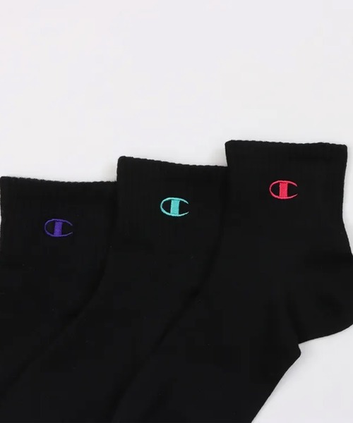 Champion(チャンピオン)の「CHAMPION/チャンピオン ソックス ウィメンズ 3足組 クォーターレングスソックス ノンパイル CWSCY203(ソックス/靴下・レディース・ブラック/ホワイト・S)」の11枚目の写真