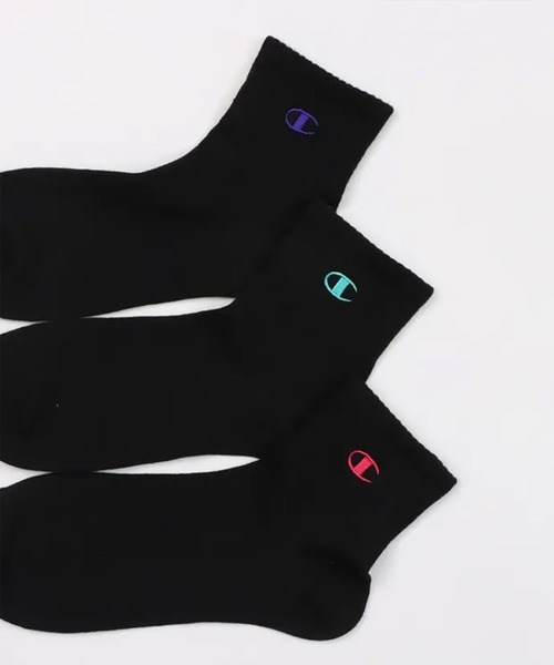 Champion(チャンピオン)の「CHAMPION/チャンピオン ソックス ウィメンズ 3足組 クォーターレングスソックス ノンパイル CWSCY203(ソックス/靴下・レディース・ブラック/ホワイト・S)」の10枚目の写真