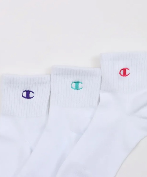 Champion(チャンピオン)の「CHAMPION/チャンピオン ソックス ウィメンズ 3足組 クォーターレングスソックス ノンパイル CWSCY203(ソックス/靴下・レディース・ブラック/ホワイト・S)」の7枚目の写真