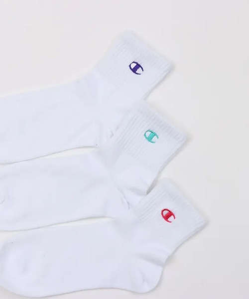 Champion(チャンピオン)の「CHAMPION/チャンピオン ソックス ウィメンズ 3足組 クォーターレングスソックス ノンパイル CWSCY203(ソックス/靴下・レディース・ブラック/ホワイト・S)」の6枚目の写真