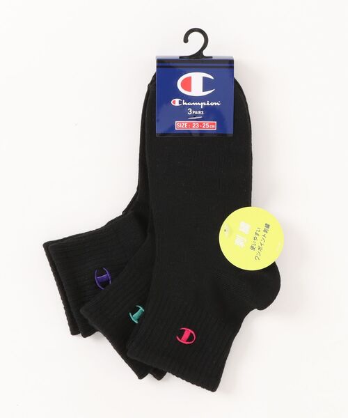 Champion(チャンピオン)の「CHAMPION/チャンピオン ソックス ウィメンズ 3足組 クォーターレングスソックス ノンパイル CWSCY203(ソックス/靴下・レディース・ブラック/ホワイト・S)」の15枚目の写真